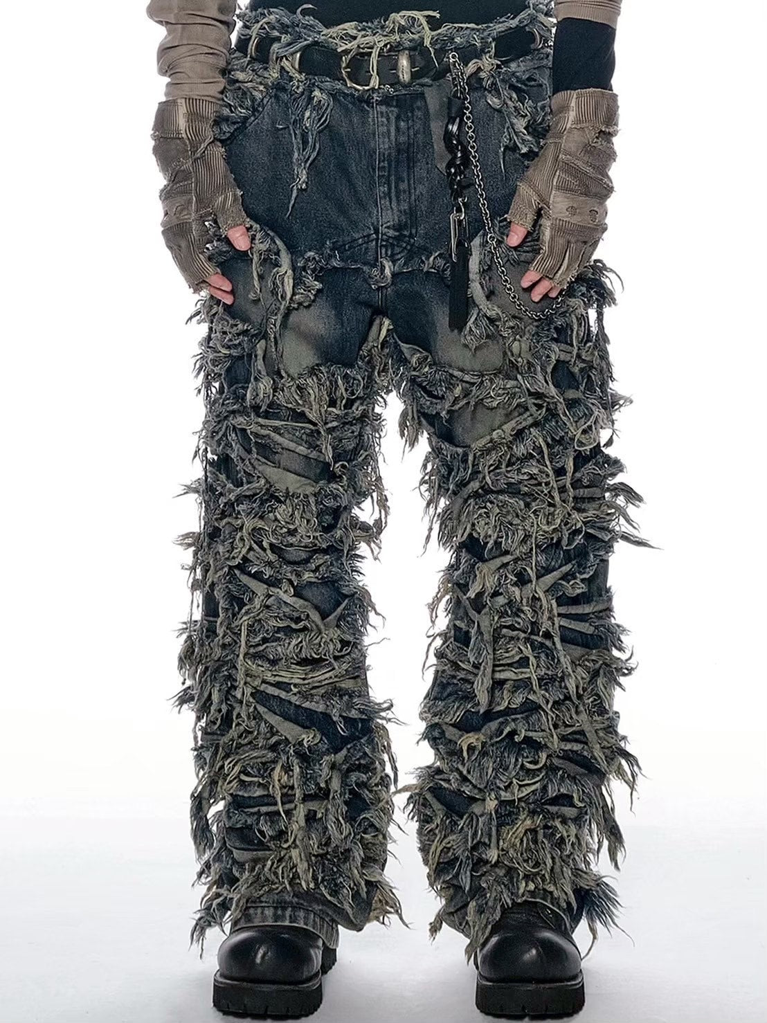 【d5ove】Erosion Fringed Jeans / 【ダヴ】フリンジデニムパンツ