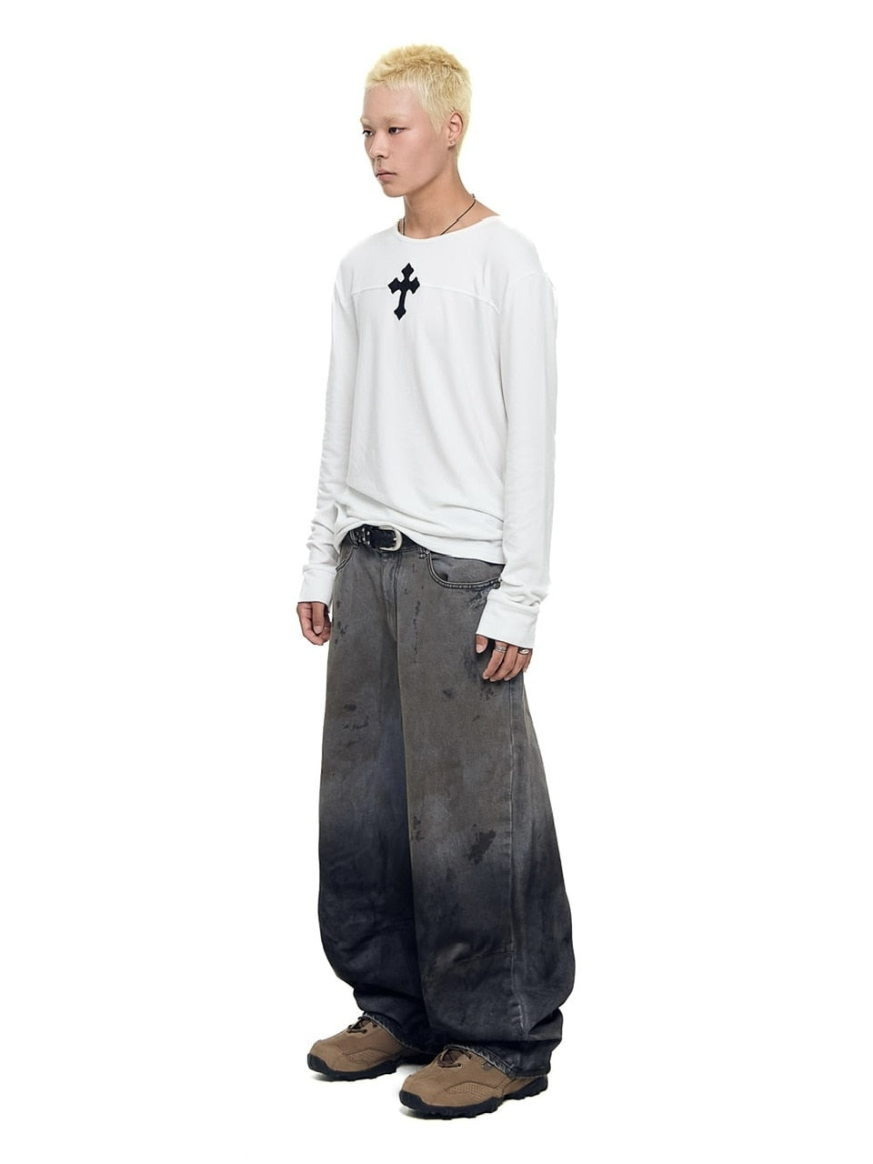 12/21再入荷【AAKAM】Dirty Gradation Denim Pants