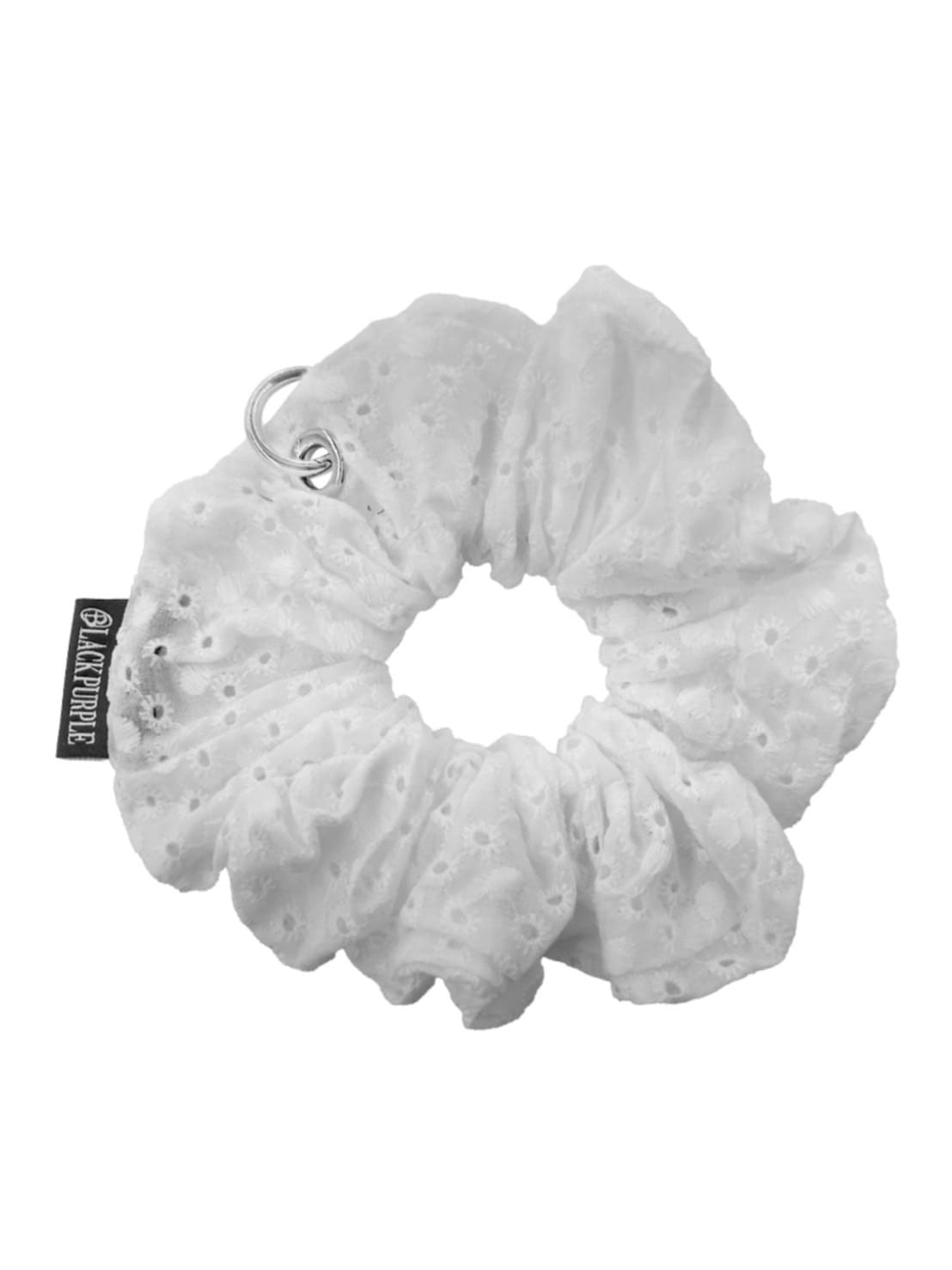 【BLACK PURPLE】Netty Lace Eyelet Scrunchie / 【ブラックパープル】ネットレースアイレットシュシュ