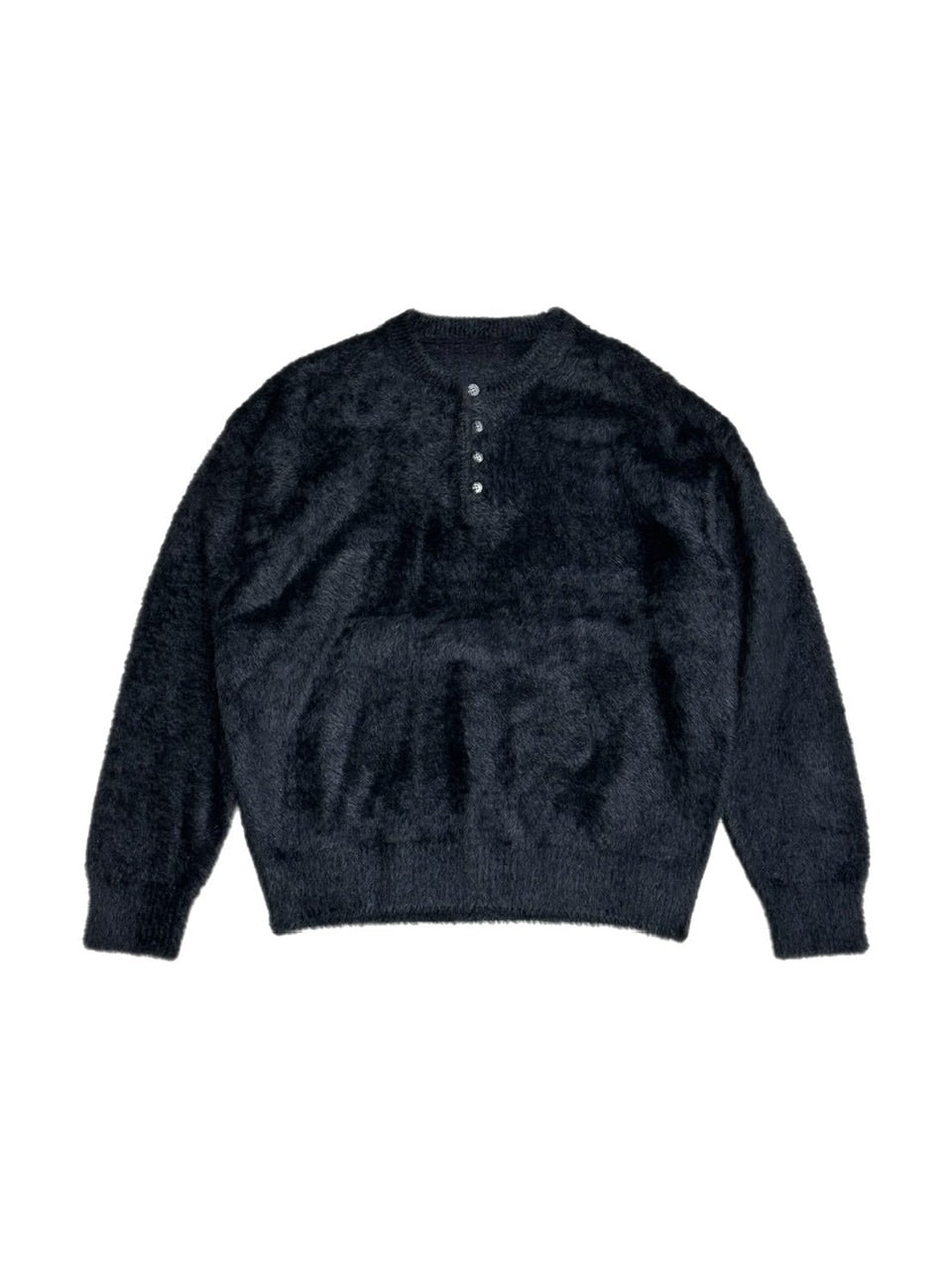 受注制【Chikashitsu +】henry neck hairy knit / 【チカシツプラス】ヘンリーネックヘアリー長袖ニット (5color)