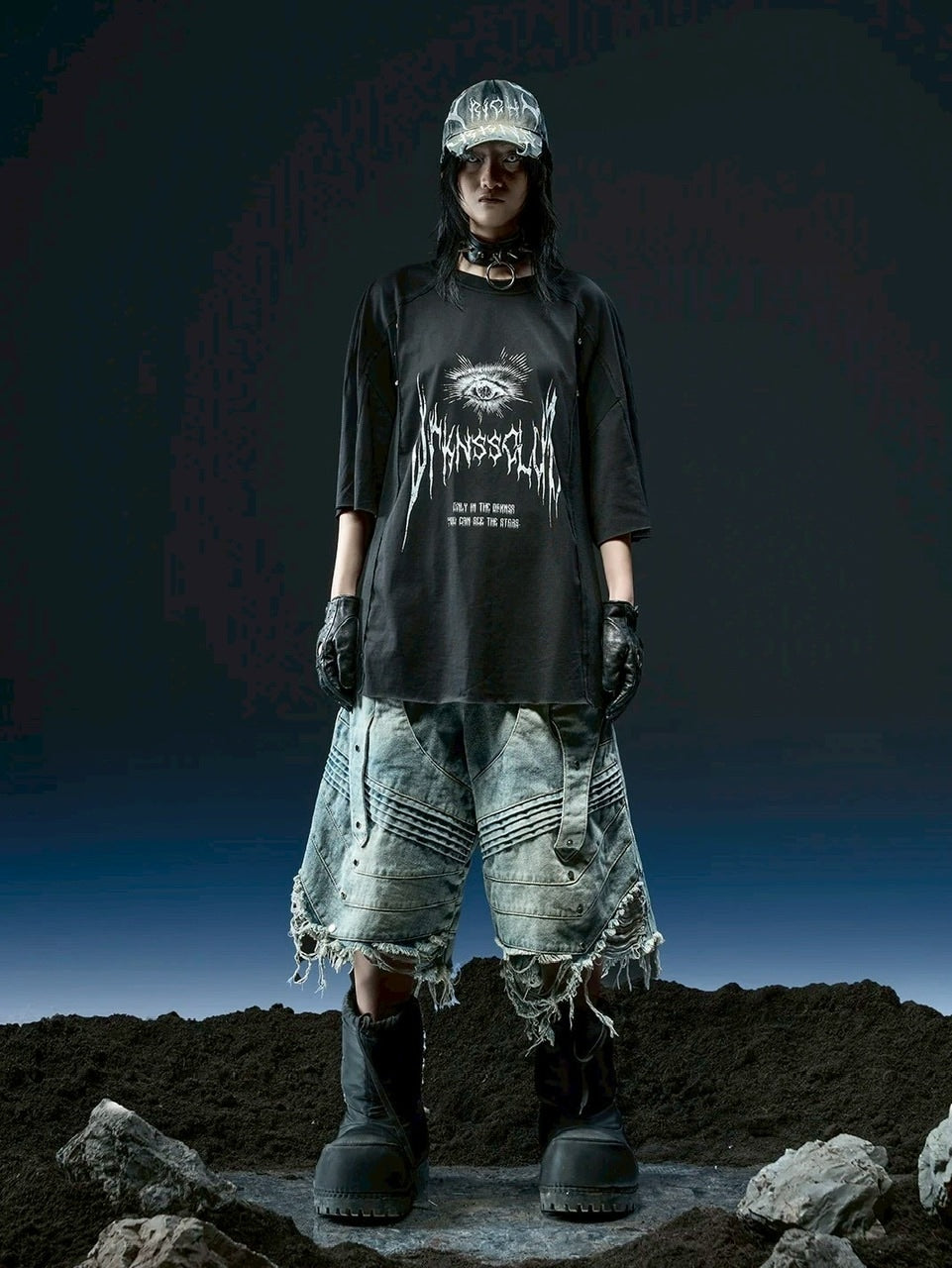 【RICH】DRKNSS Printed Over T-shirt / 【リッチ】ロゴグラフィックオーバーサイズ半袖Tシャツ
