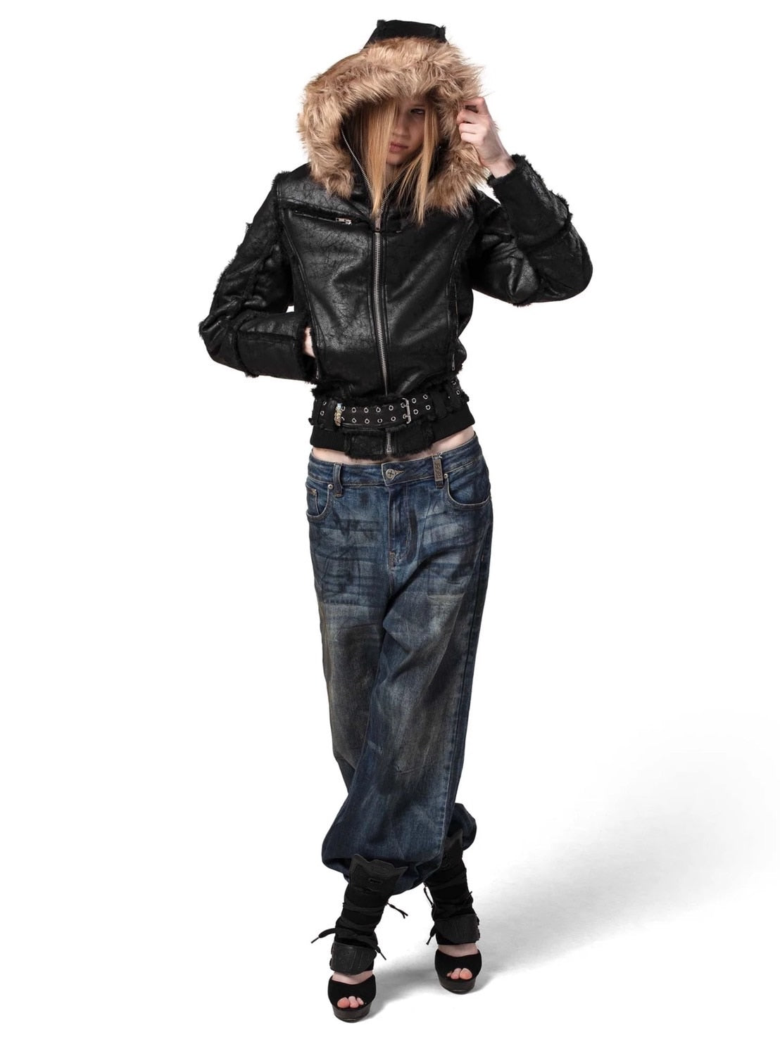 【RACER WORLDWIDE】Sheep Skin Jacket / 【レーサーワールドワイド】ベルテッドジップファージャケット