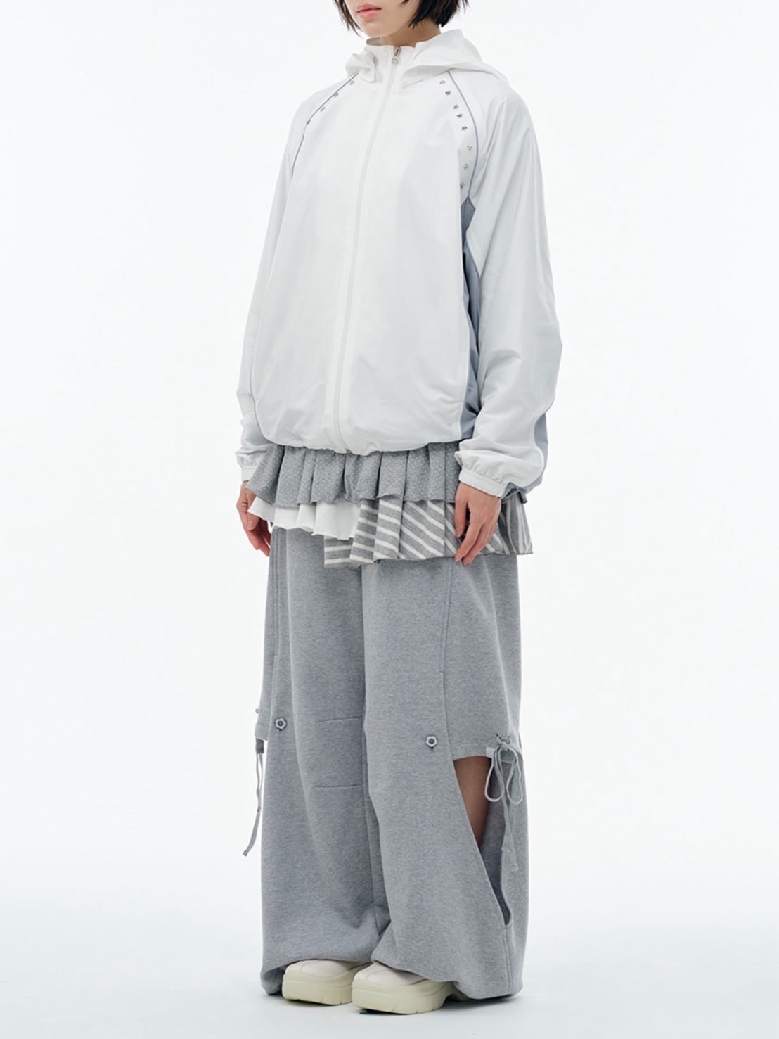 【TUOMIO】BANDED LAYERED SKIRT / 【トゥオミオ】バンディッドレイヤードスカート