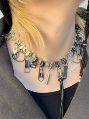 【Never mind the XU】zip design necklace / 【ネバーマインドザエックスユー】ジップデザインネックレス