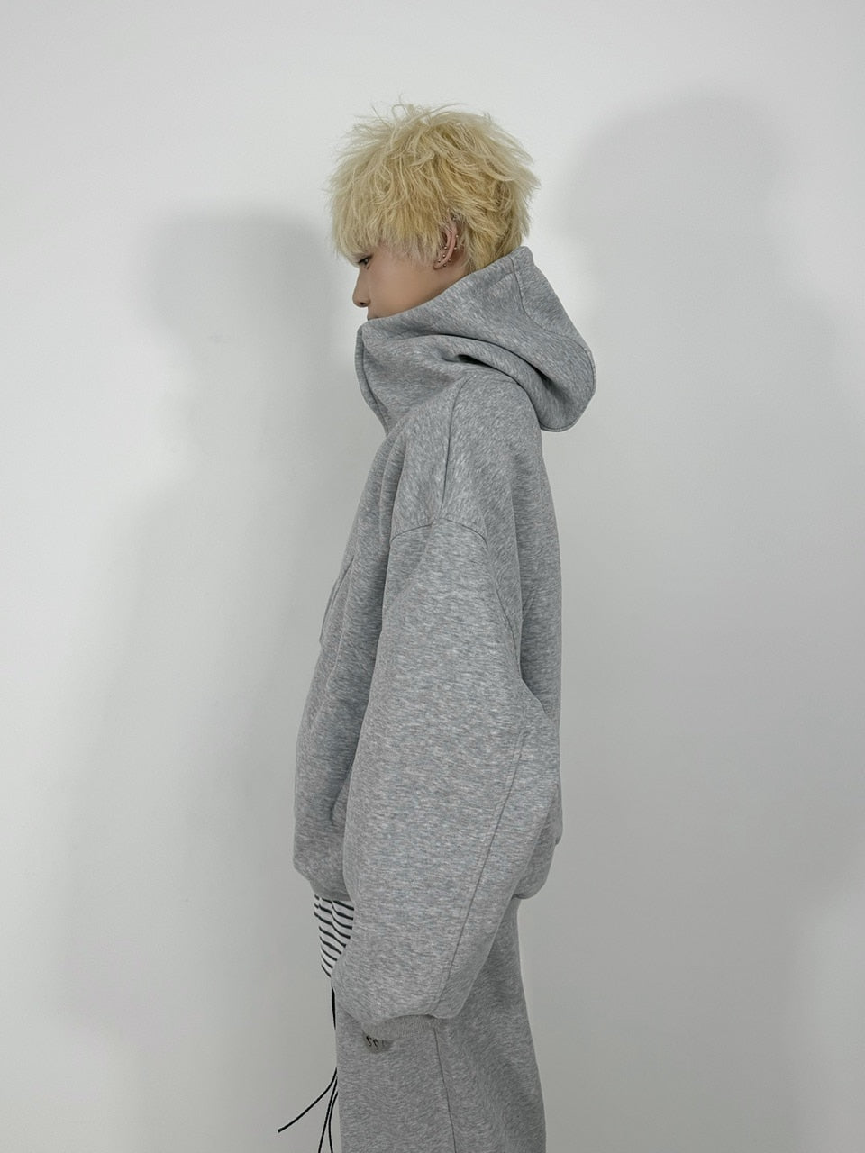 国際配送【Nerd out XU】high neck heavy hoodie / 【ナードアウトエックスユー】ハイネックヘビーフーディー (2color)