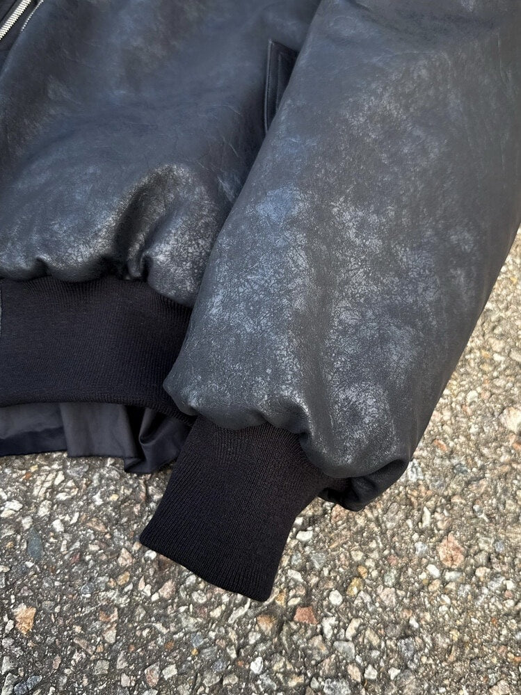 【BEBOF】Cracked fake leather jacket / 【ビーボフ】クラックフェイクレザージャケット