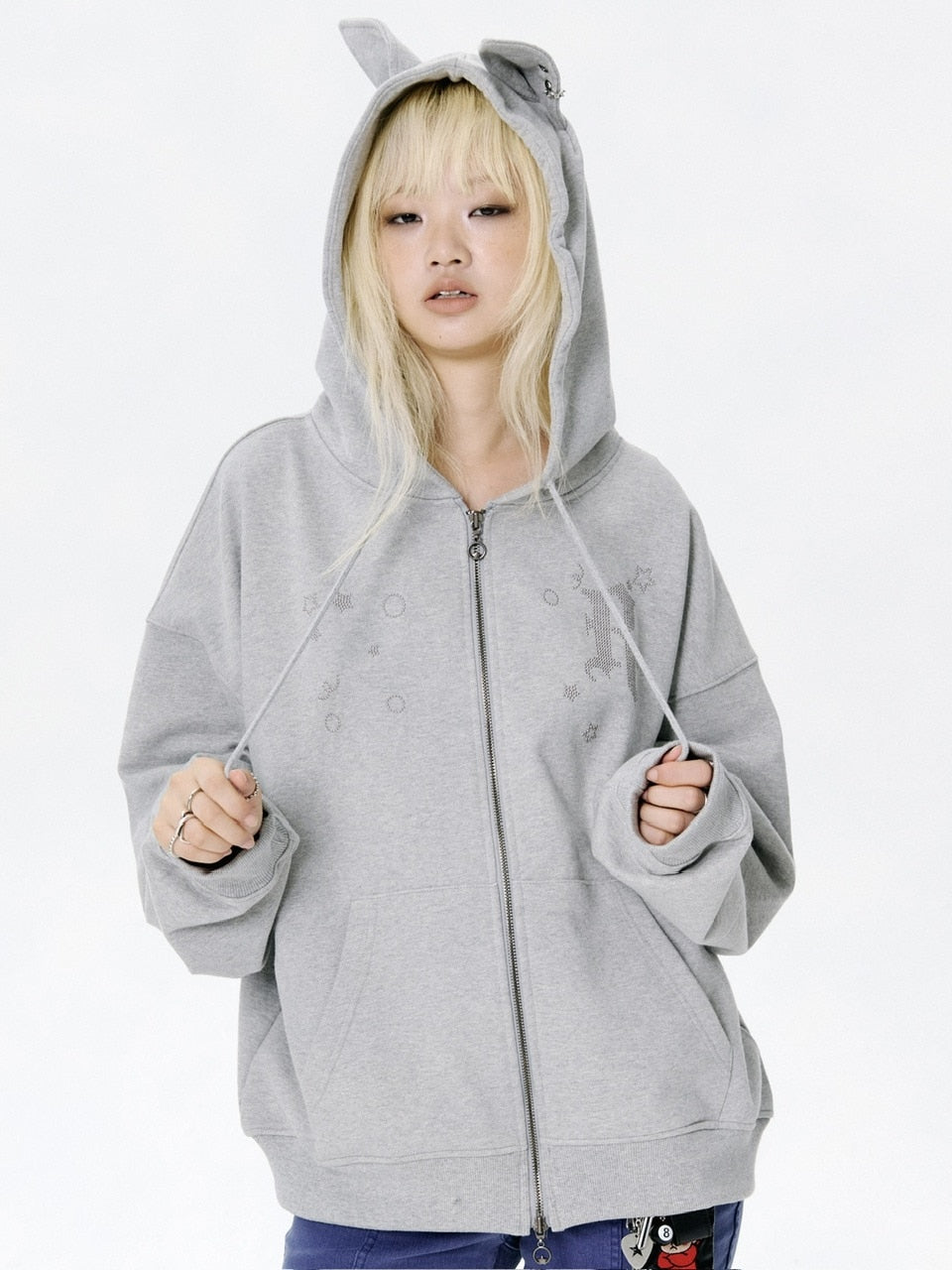 【runningHIGH】EAR ZIP UP HOODE / 【ランニングハイ】イヤージップアップパーカー