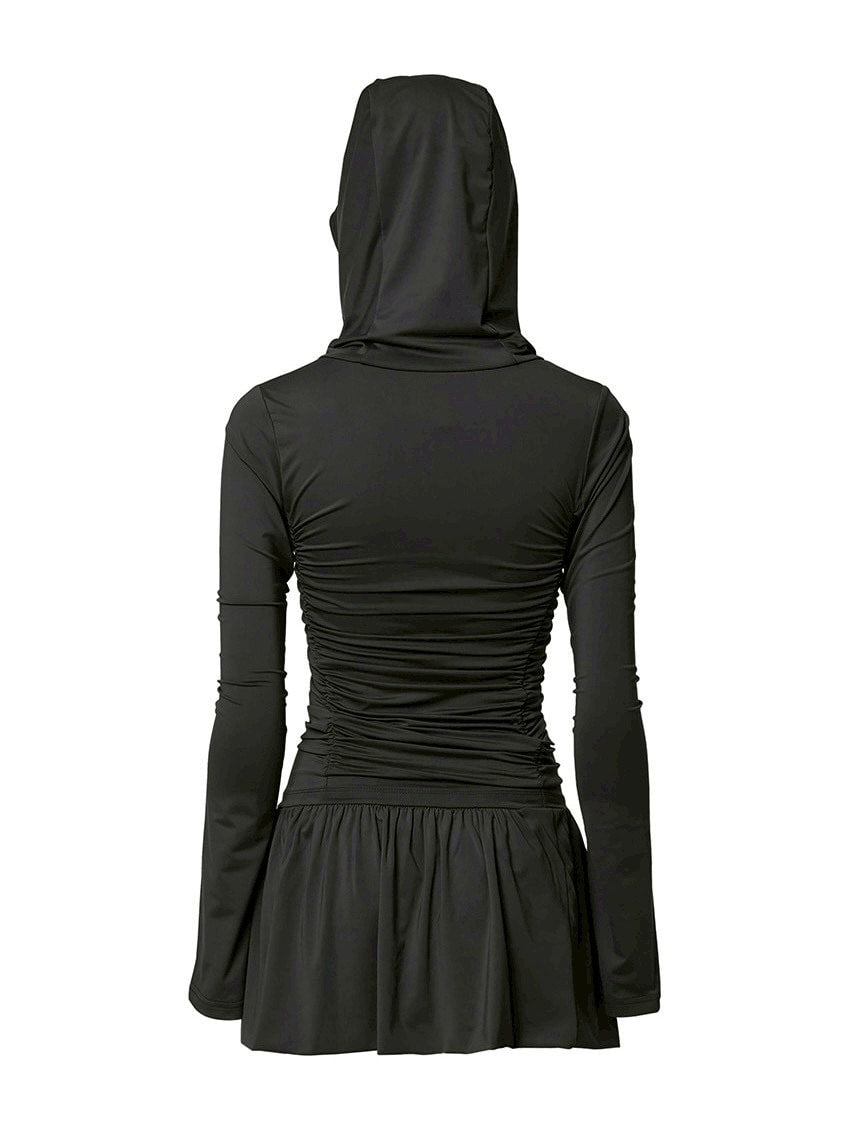 【FLAREUP】Hooded High Neck Long Dress / 【フレアアップ】フードハイネックロングドレス