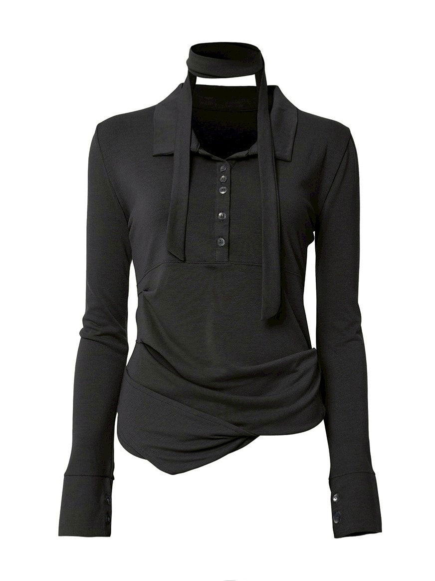 【FLAREUP】Asymmetrical Draped Shirt / 【フレアアップ】アシンメトリードレープシャツ