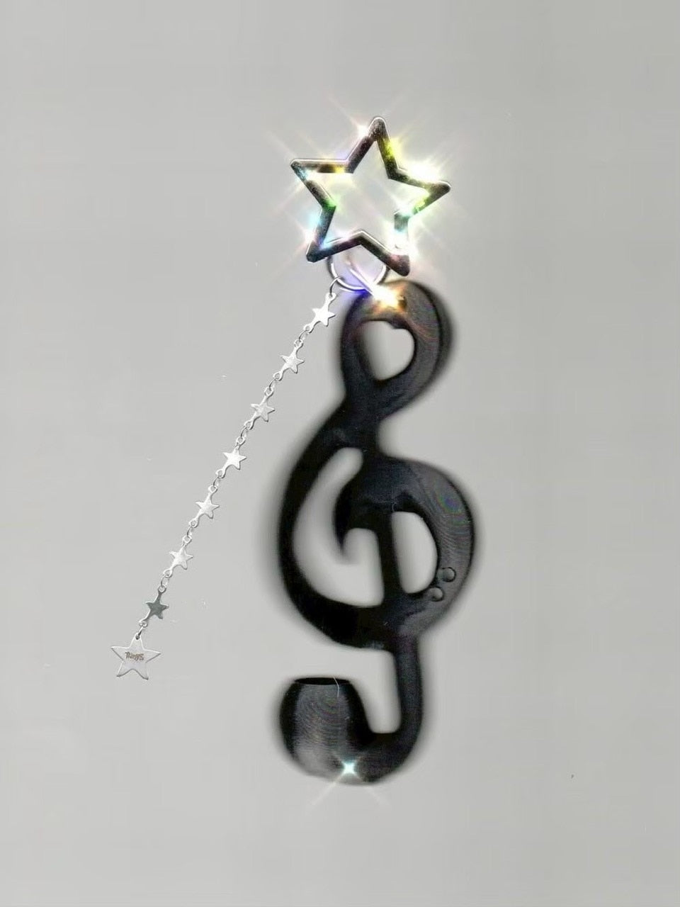 【EVERYTHINGS】MIDNIGHT(TREBALM) / 【エブリシングス】ブラックスターリーミュージックモチーフリップケースキーリング