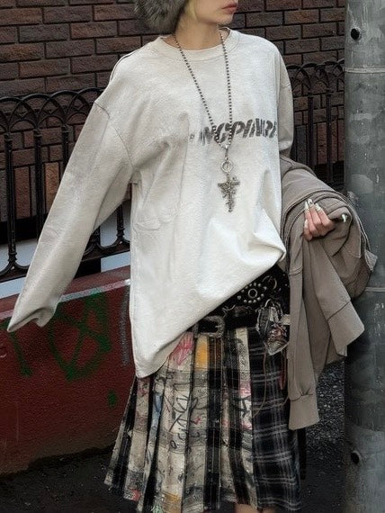 【Never mind the XU】washed long sleeve / 【ネバーマインドザエックスユー】ウォッシュ長袖Tシャツ (2color)