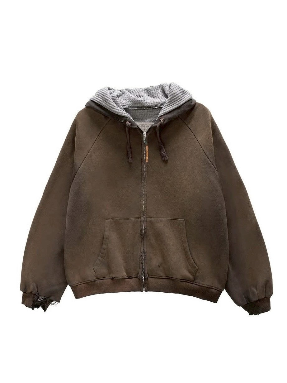 【BASKETCASE】HENCH, thermal lined zip-up hoodie /【バスケットケース】ブラーサーマルジップパーカー