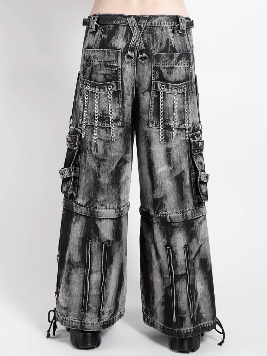 【TRIPP nyc】LOCK UP DENIM PANT[JM7152M] / 【トリップ ニューヨーク 】ボンテージストラップタイダイウォッシュワイドデニムパンツ