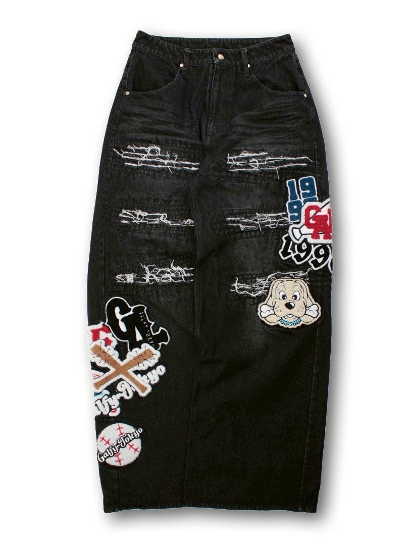 【GALFY】ワッペンだらけデニム