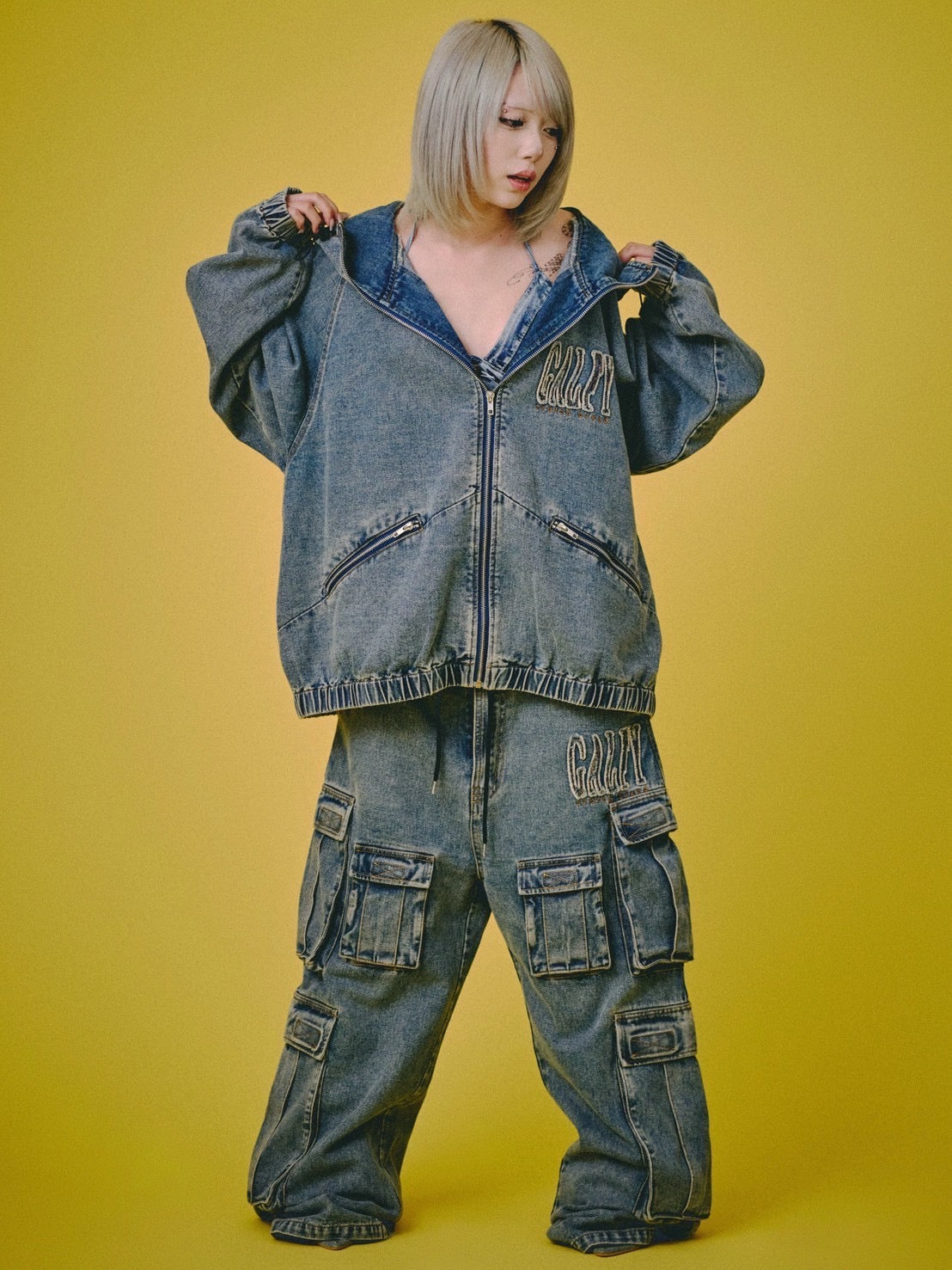 【GALFY】ぐるグニャデニムカーゴ