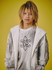 【GALFY】ぼろぼろロゴ百合の紋パーカー