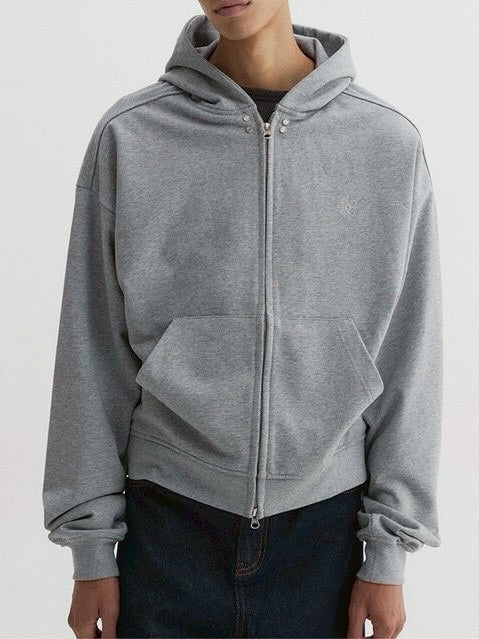 【DNSR】Crop Hoodie Zip-Up