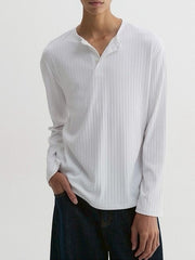 【DNSR】Ribbed Henley Long Sleeve