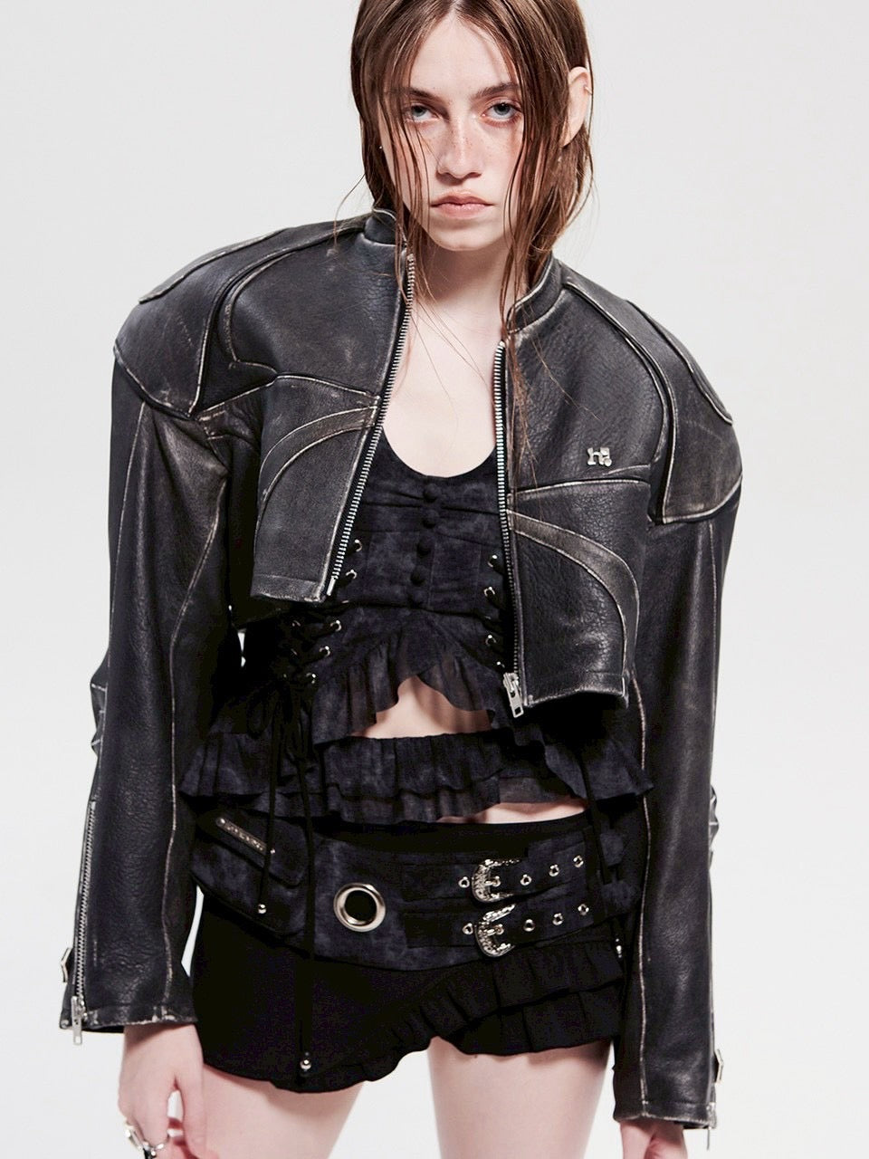 【HOLY NUMBER 7】open shirring sleeveless top