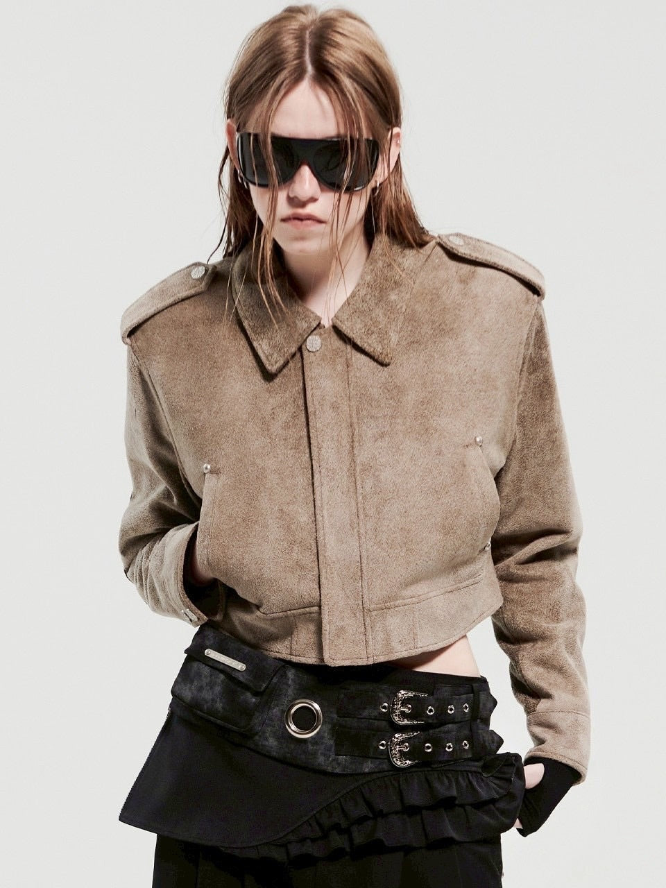 【HOLY NUMBER 7】Layered eyelet pocket skirt