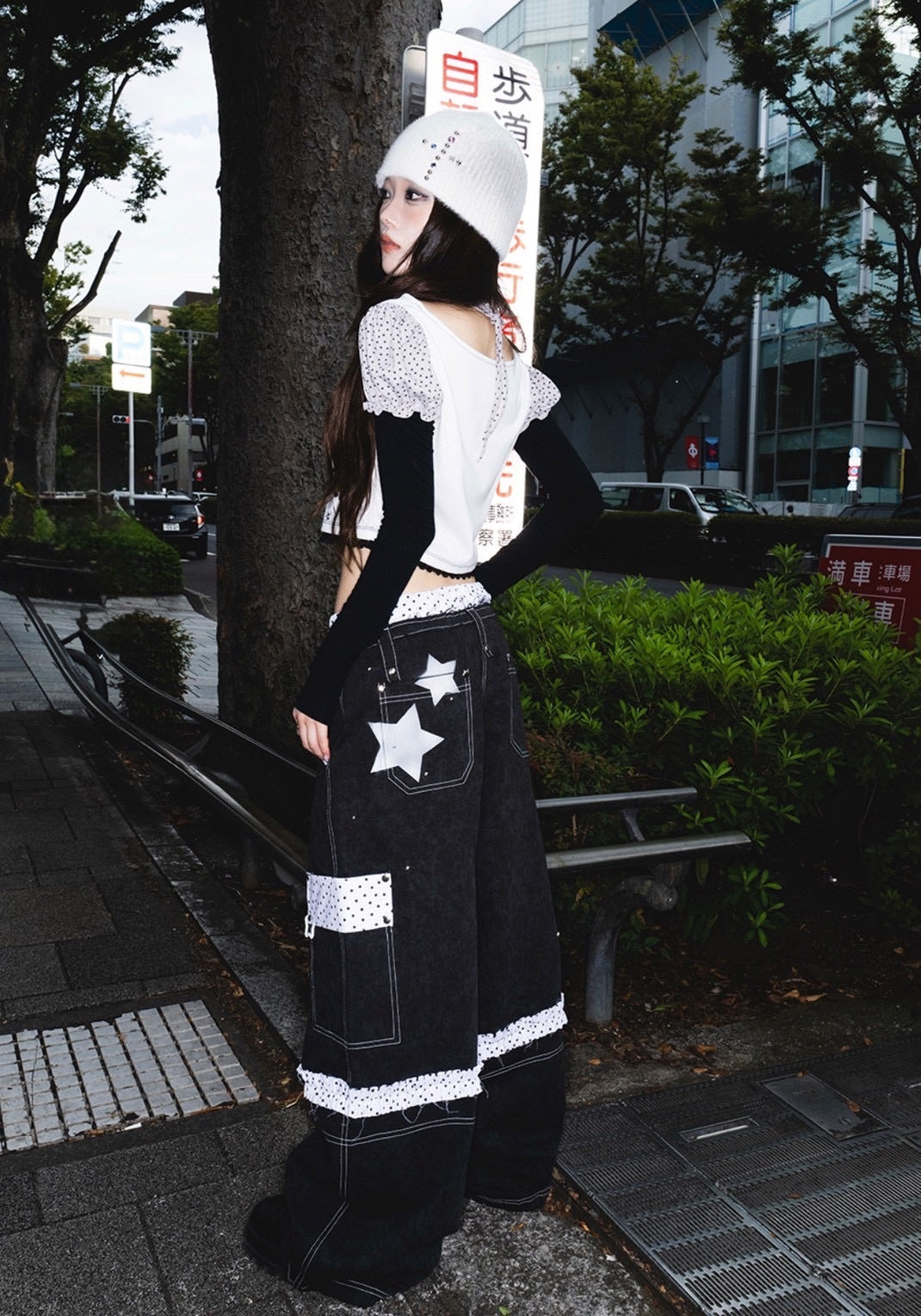 1/2 20:00発売【CHERRYQUIRI】graffy starry puffy sleeve