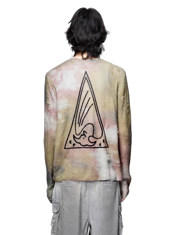 【The Boy Has No Patience】All-Over Textured Print Sweater / 【ザボーイハズノーペーシェンス】タイダイグラフィックセーター
