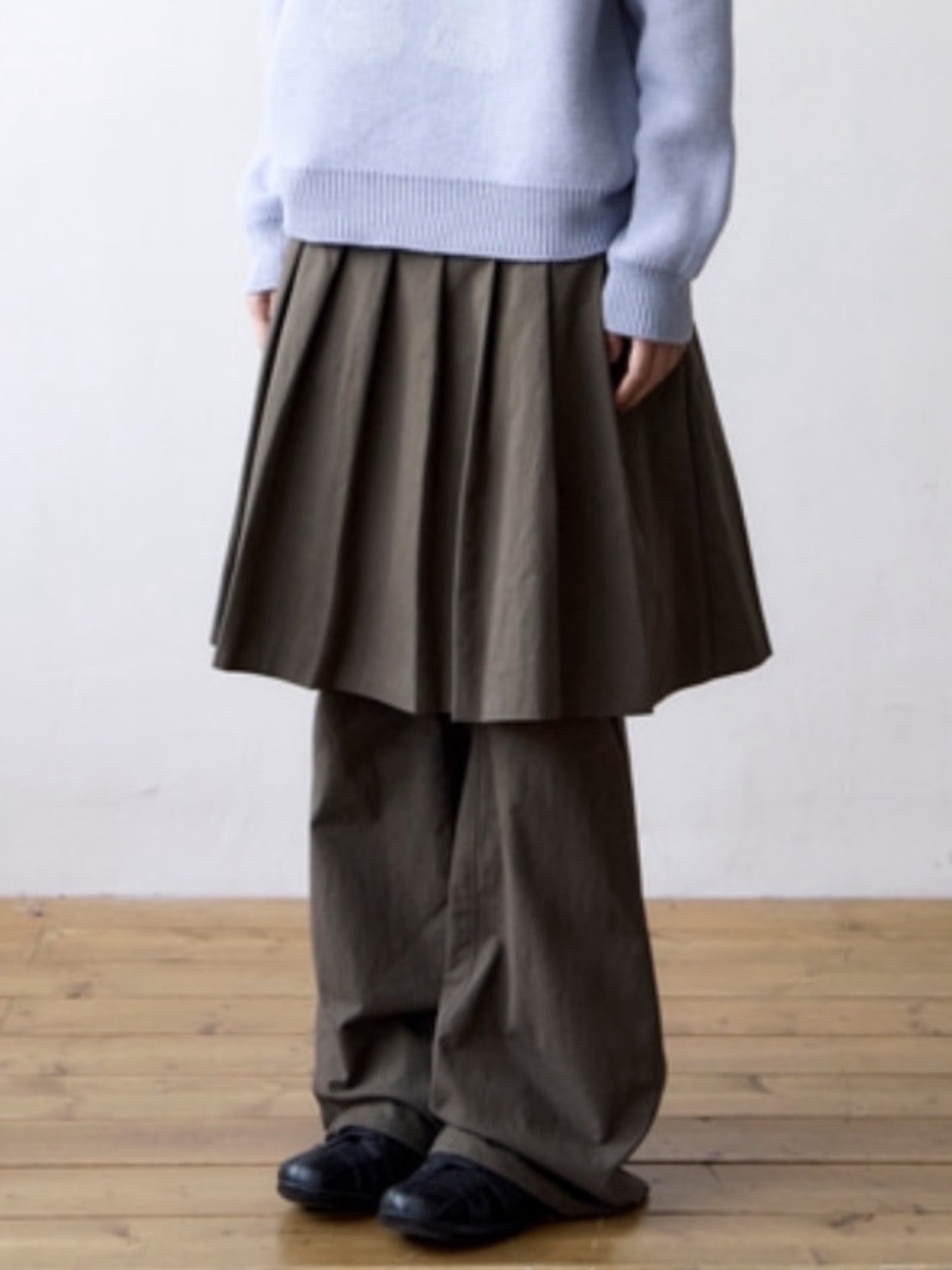 【THECOLDESTMOMENT】TCM skirt layered pants