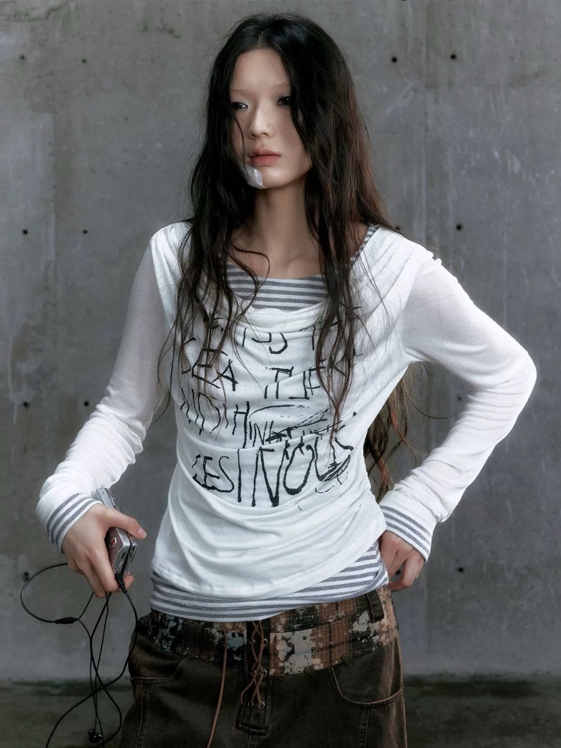 【Cest Nous】Border Patchwork T-Shirt