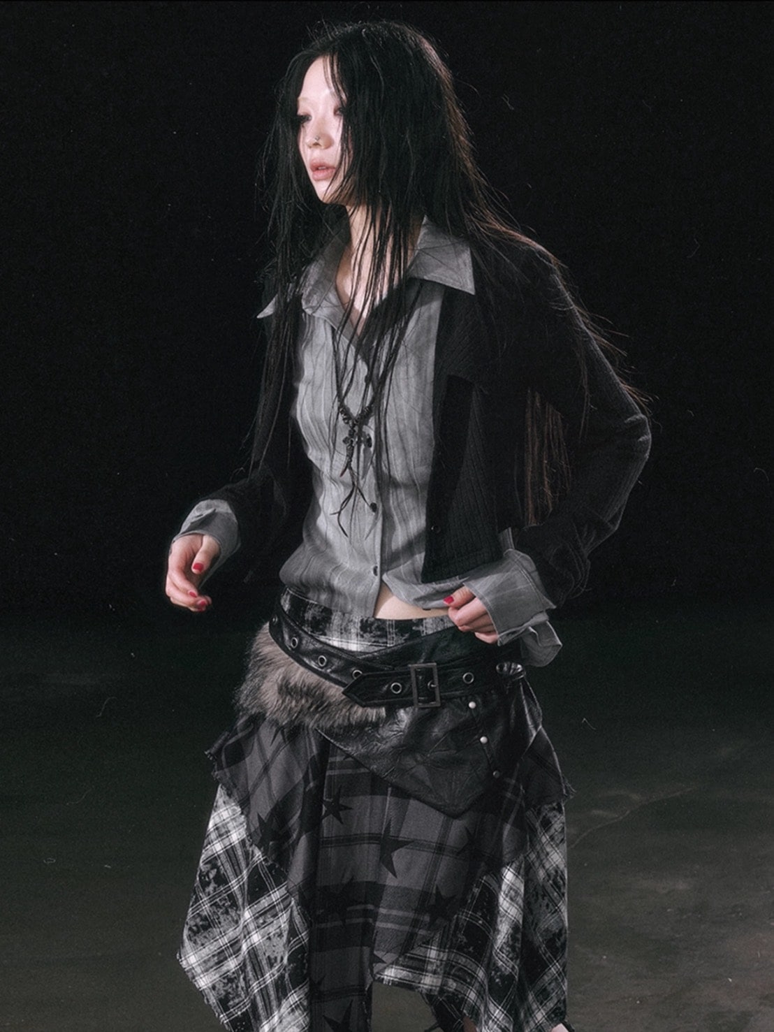 【Cest Nous】Two-in-One Shirt / 【セヌー】カーディガンセットレイヤードシャツ