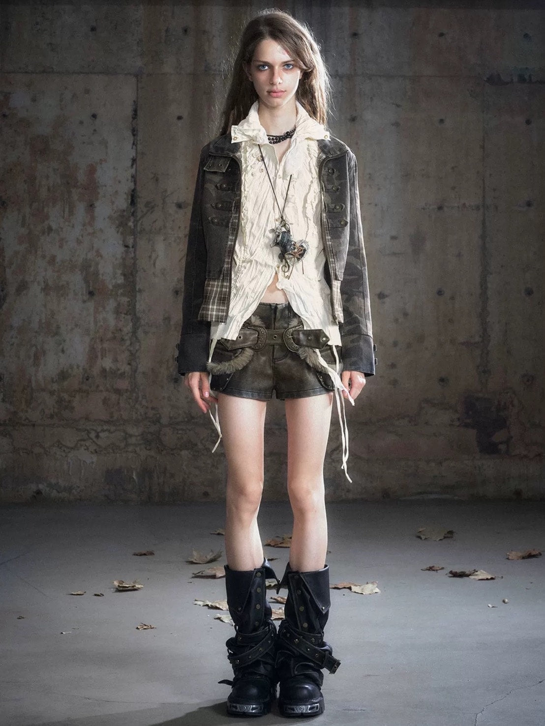 【Cest Nous】Baroque Jacket / 【セヌー】ハイネックバロックジップアップデニムジャケット