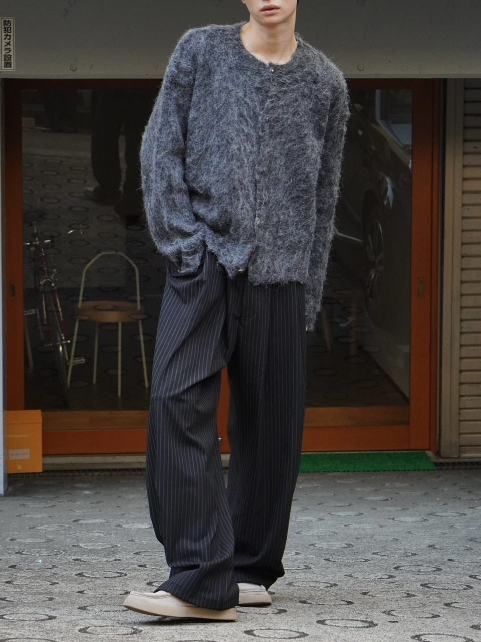 東京店WEB限定受注制【Chikashitsu +】shaggy knit cardigan / 【チカシツプラス】シャギーニットカーディガン (2color)