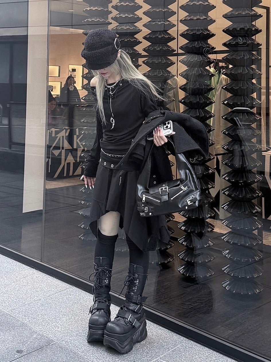 受注制【nmtc +】Eyelet midi skirt / 【チカシツプラス】アイレットミディアムスカート (2color)