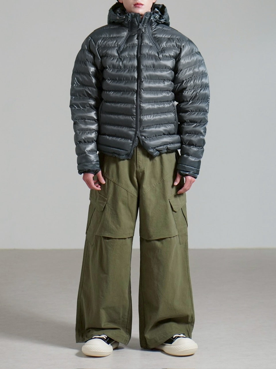 受注制【Chikashitsu +】rib cotton curve cargo pants / 【チカシツプラス】リブコットンカーブカーゴパンツ (3color)