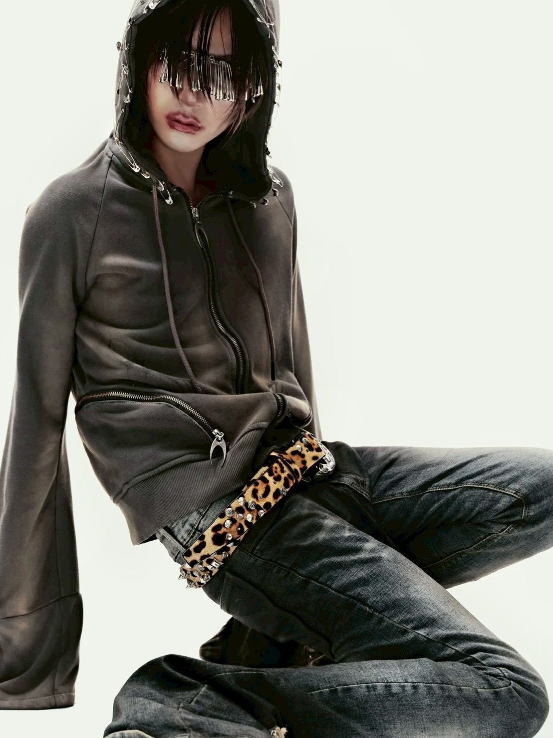 【Cozy world Wide】Cozy waxed brown zip up hoodie