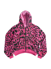 【Cozy world Wide】PINK GLAMOUR ZIP UP HOODIE