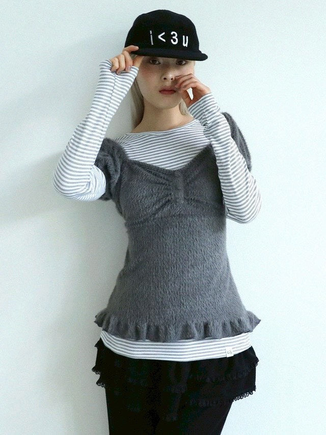 12/21 20:00 発売【Uglyshadow】THIN STRIPED T-SHIRT