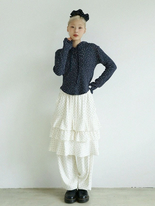12/21 20:00 発売【Uglyshadow】DOT VELVET CANCAN MIDI SKIRT PANTS