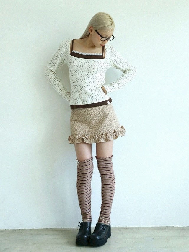 12/21 20:00 発売【Uglyshadow】FLOWER RUFFLE MINI SKIRT