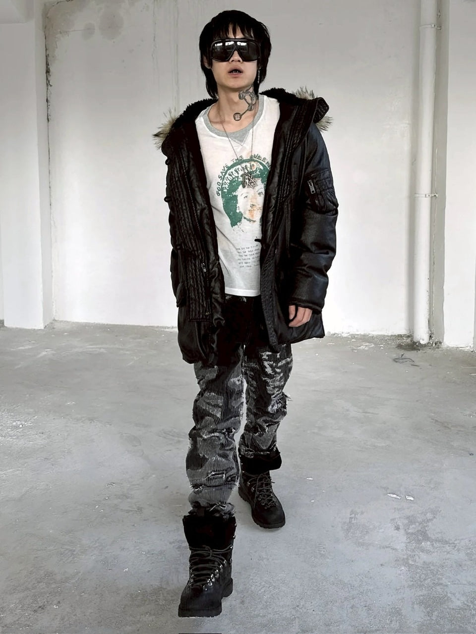 【Reckless Scholars】SASHIKOK DENIM PANTS / 【レックレス スカラーズ】スモークデザインデニムパンツ
