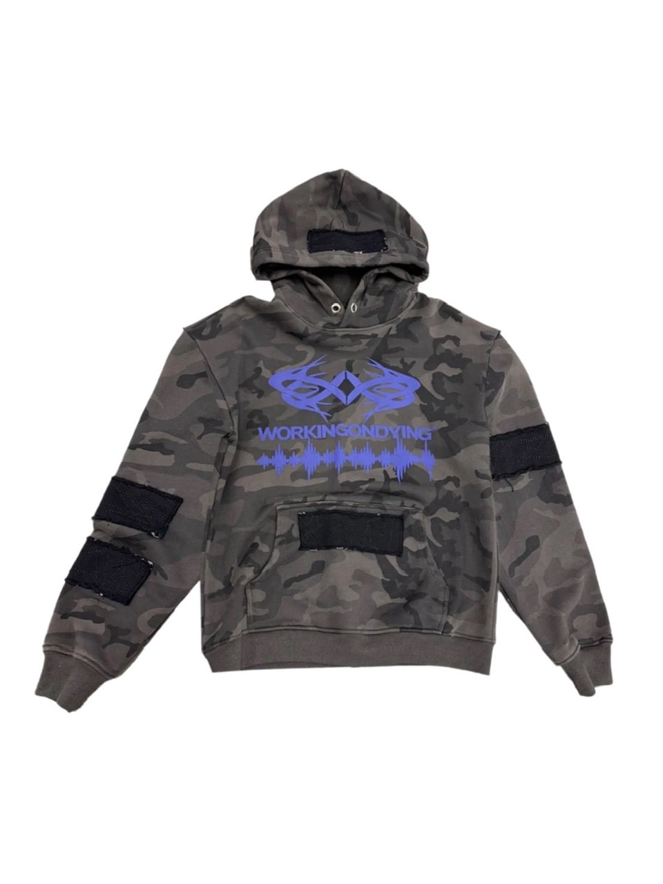 【Reckless Scholars】WOD STONE WAHS PATCH HOODIE / 【レックレス スカラーズ】デザインウォッシュプルオーバー