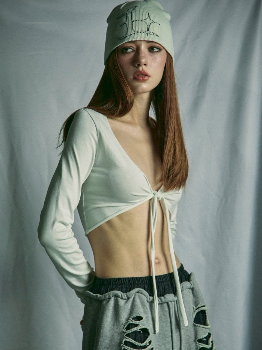 【GATELESS】RHINESTONE LOGO BEANIE / 【ゲートレス】ラインストーンロゴニット帽