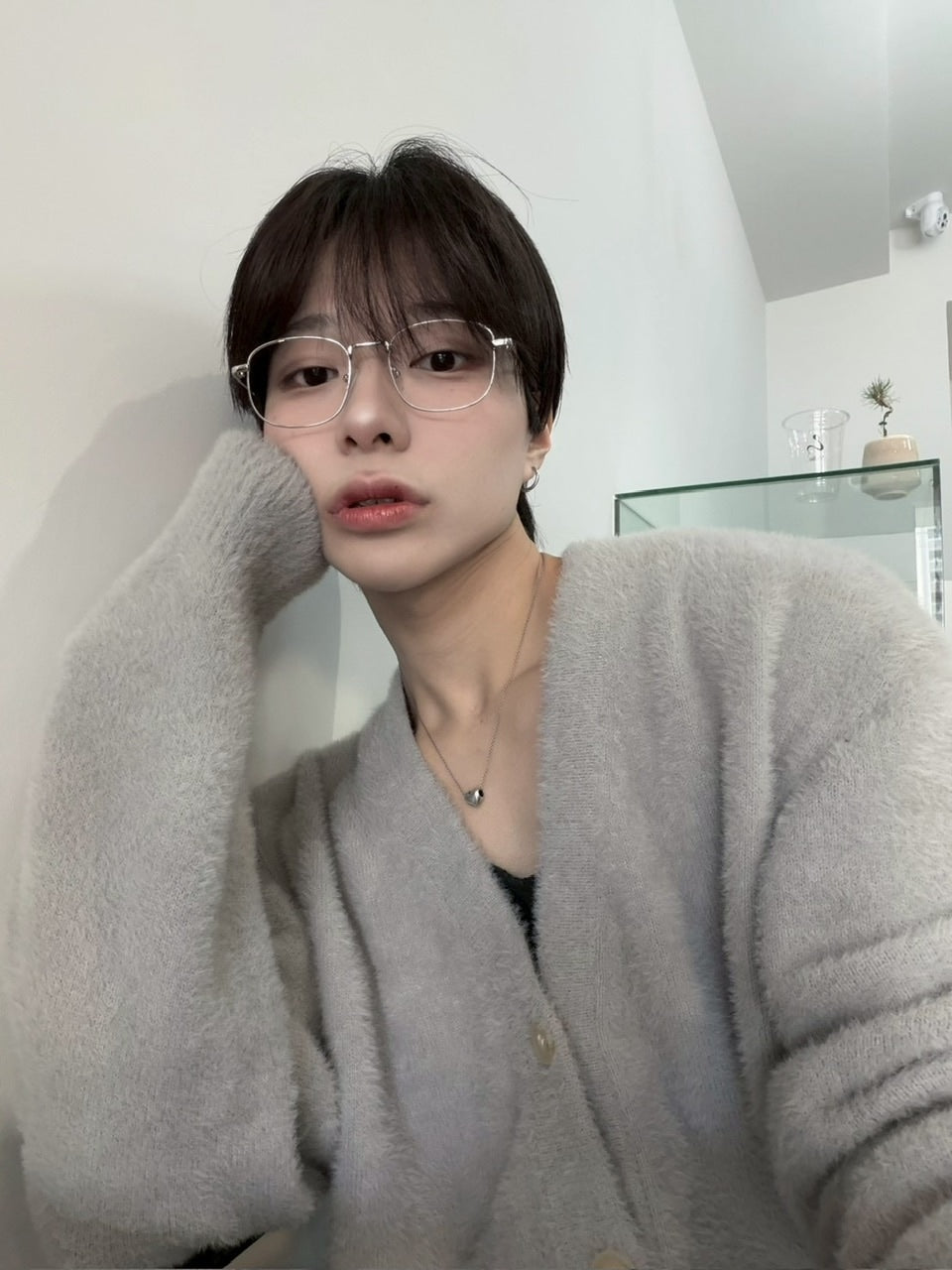 受注制【LUV CODE】shaggy knit cardigan (2color)