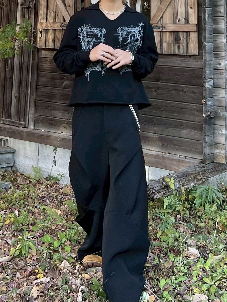 国際配送【RENOL】v neck knit polo