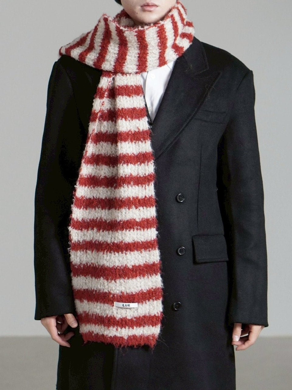 受注制【Chikashitsu +】candy border muffler / 【チカシツプラス】キャンディーボーダーマフラー (4color)