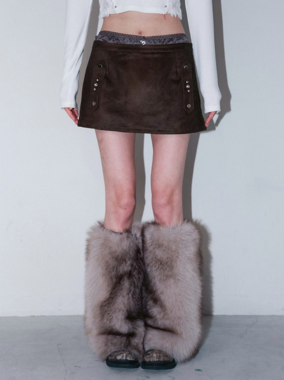 1/2 20:00発売【CHERRYQUIRI】suade satin peek mini sk