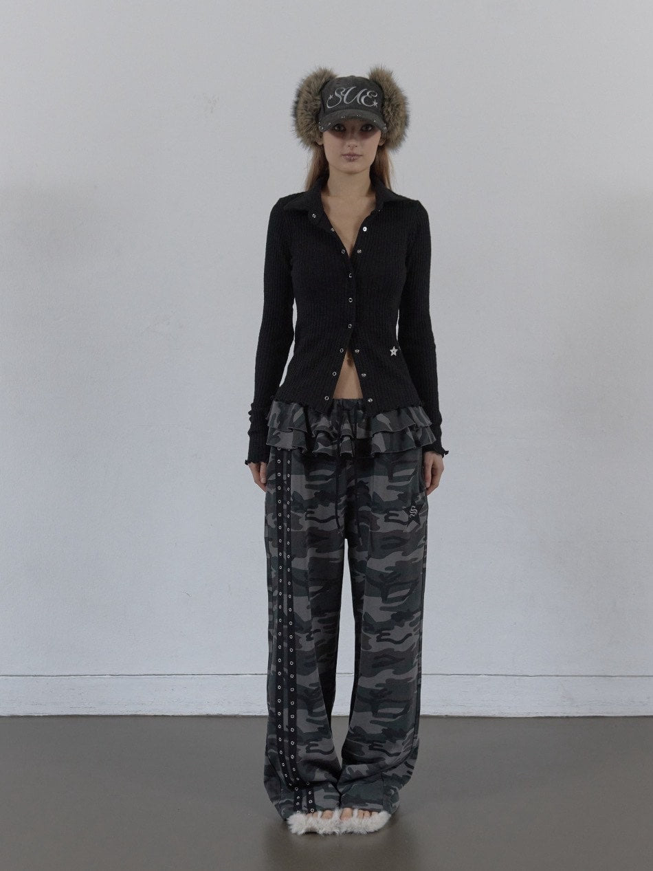 【SETUP‐EXE】SNAP GOLGI SHIRT / 【セットアップエグゼ】ボタンニット長袖シャツ