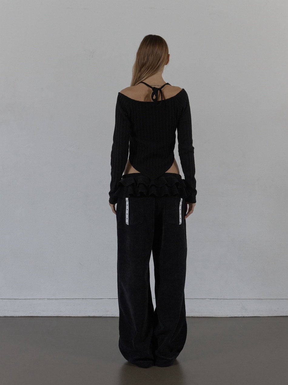 【SETUP‐EXE】WESTERN CROSS TOP / 【セットアップエグゼ】クロスオフショル長袖Tシャツ