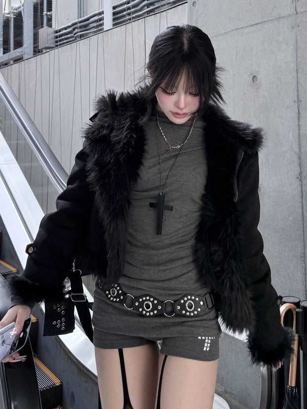 受注制【nmtc +】mouton fur tight jacket / 【エヌエムティーシープラス】ムートンファータイトジャケット (2color)