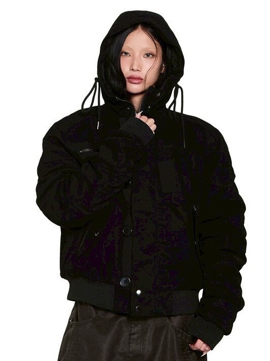 【AAKAM】Button Placket Cotton Ma-1 Jacket