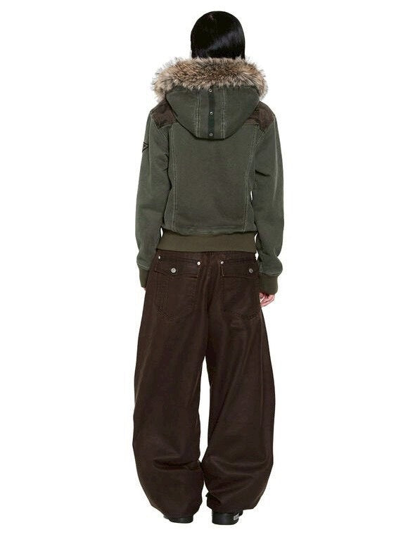 【AAKAM】Fur Camo Contrast Jacket